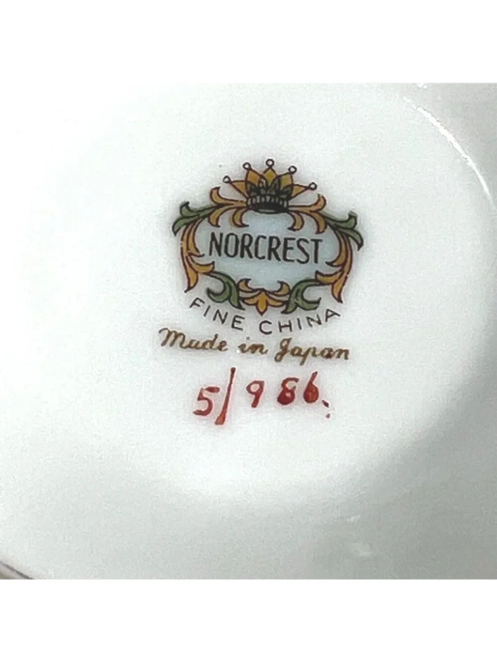 Vtg Norcrest Tea Cup Saucer Set Lily Of The Valley Floral Gold Trim Japan 5/986